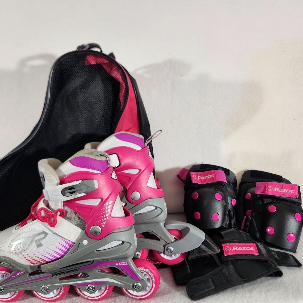 Bladerunner Phoenix Girls Adjustable Inline Rollerblade Size 12J / 2Y Bag/Pads